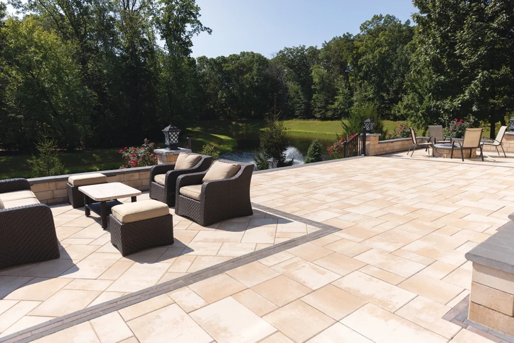 A picture of a Nicolock Patio paver installation