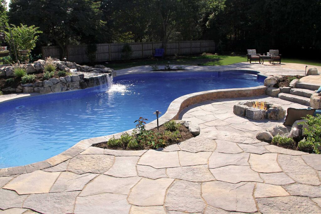 A picture of irregular patio, walkway and pool deck pavers from NicoLock