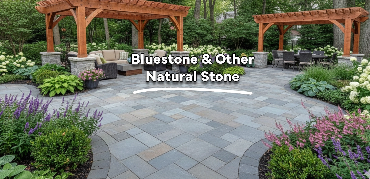 Example of a full color thermal bluestone patio