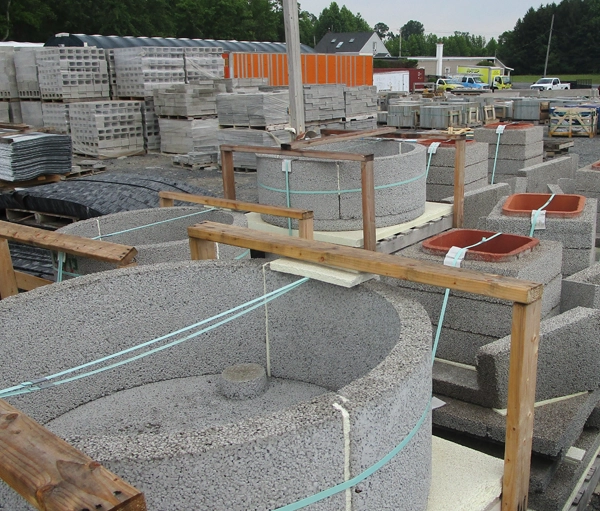 Picture of our concrete and masonry products at all 3 locations