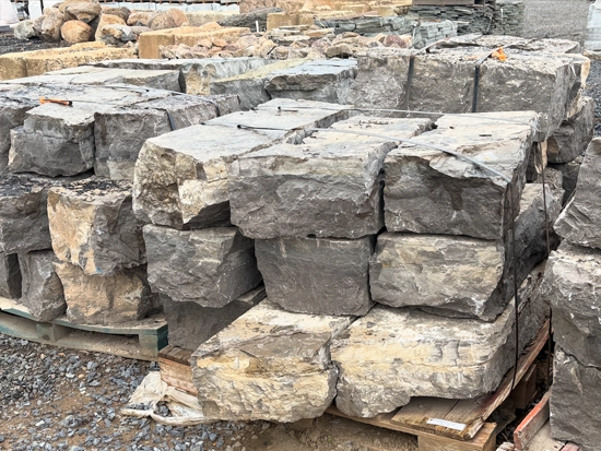 Picture of guillotine boulders which are large roughly rectangular boulders used for making walls