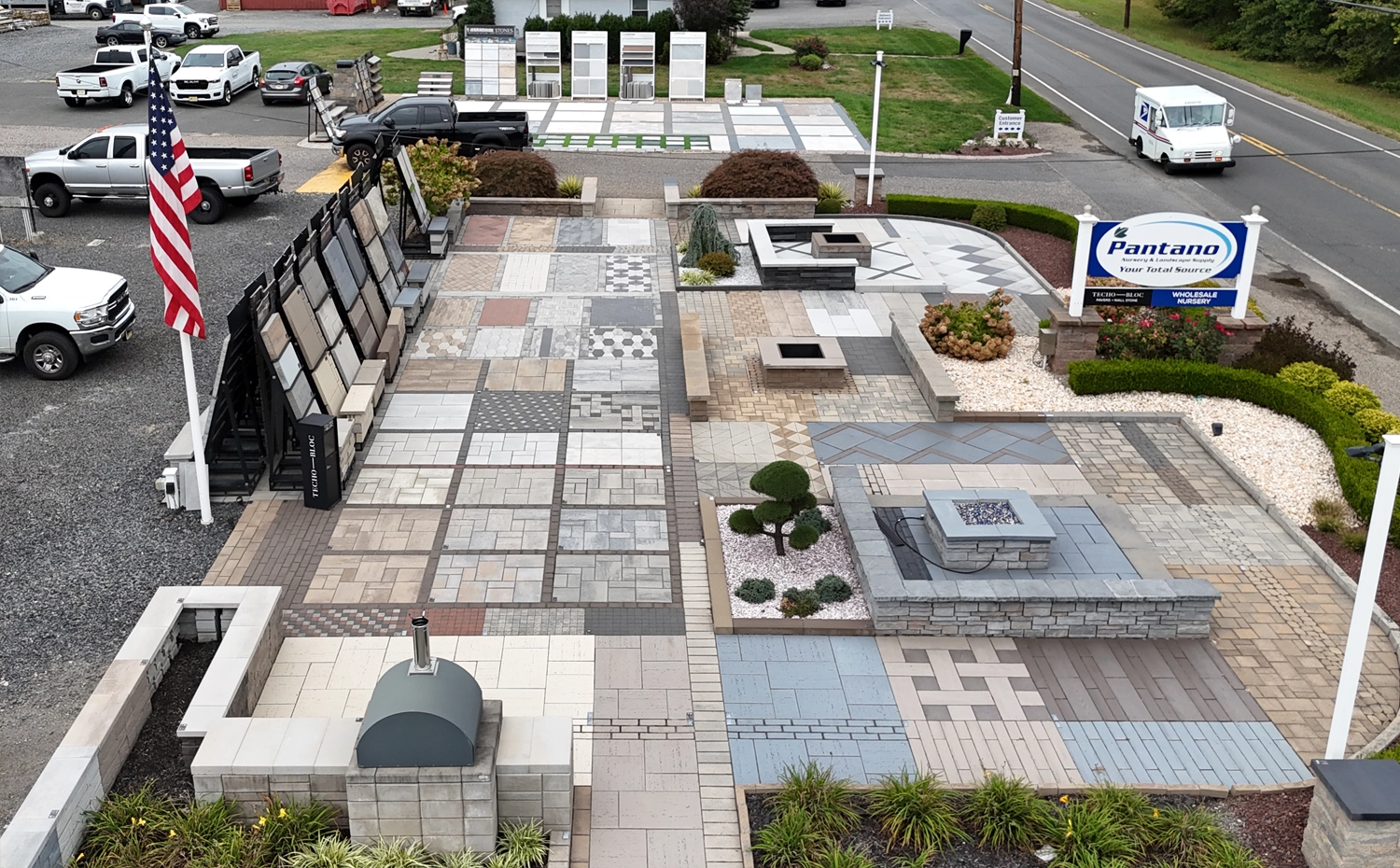 Aerial picture of our Manalapan NJ Techo-Bloc Display
