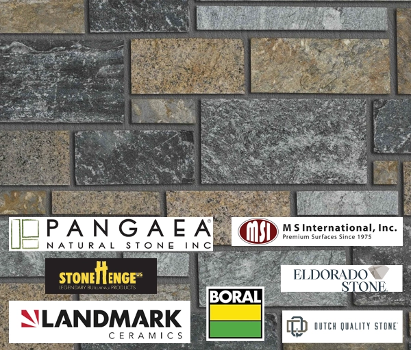 We stock thin veneer building stone from 6 different manufactures with a sample of veneer stone shown here