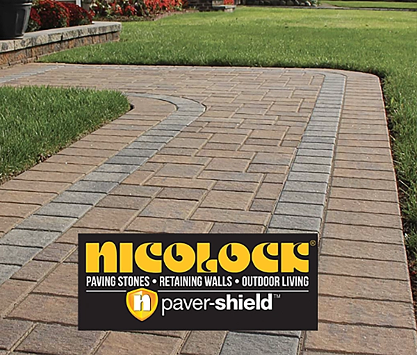 A picture of a nicolock paver sidewalk - we stock nicolock products