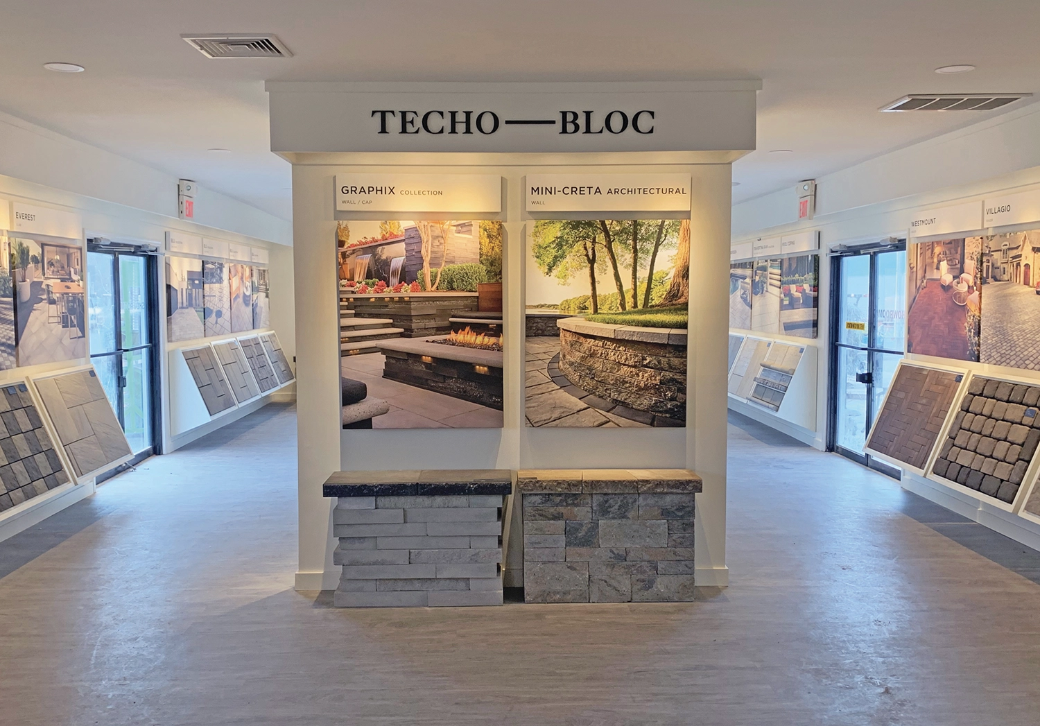 The Techo-Bloc showroom at the hardscape design center at Pantanos Manalapan yard
