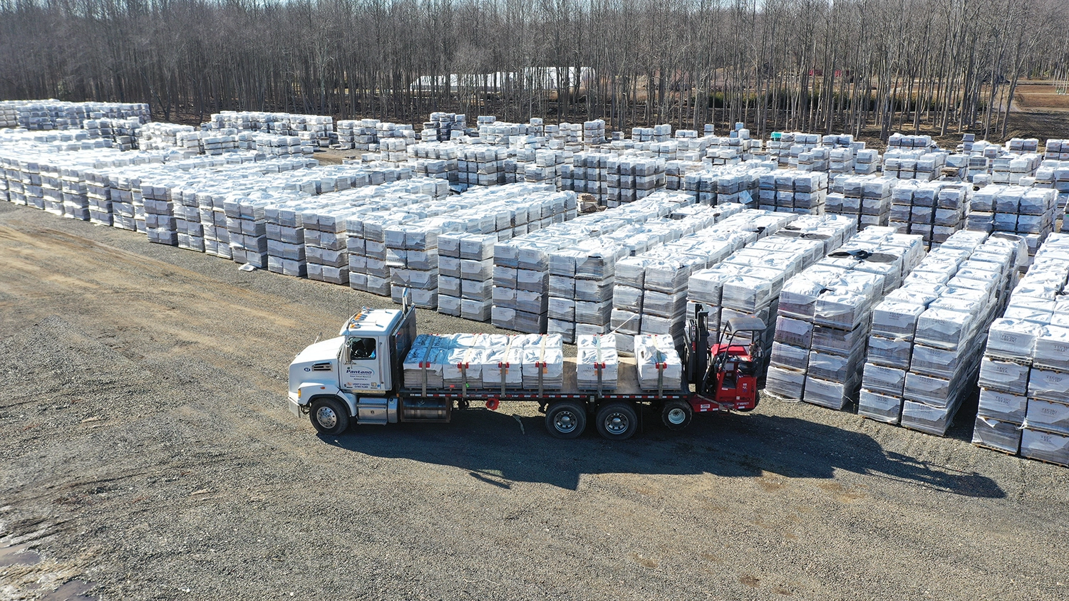 Part of our Techo-Bloc inventory in Manalapan, NJ. We are one of the largest stocking dealers in the United States