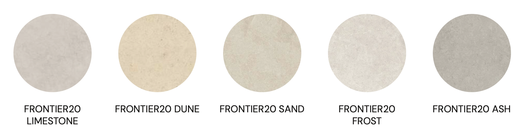 graphic of limestone colors available in porcelain pavers
