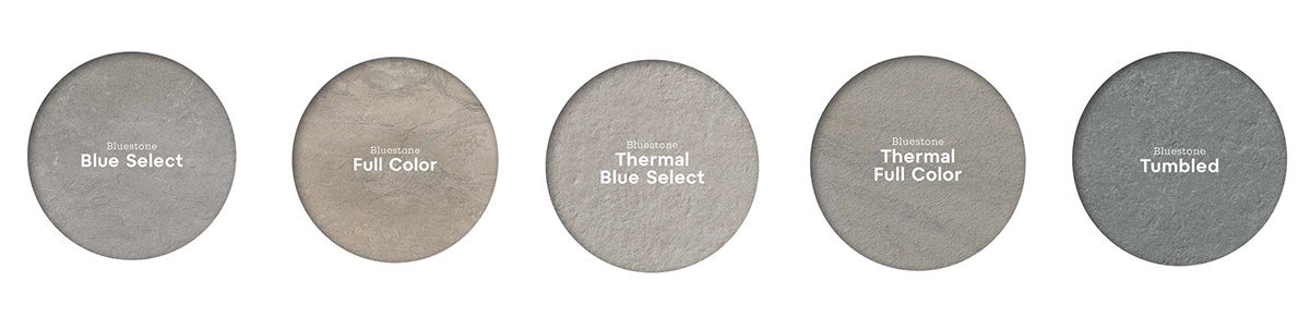 Bluestone style porcelain color samples