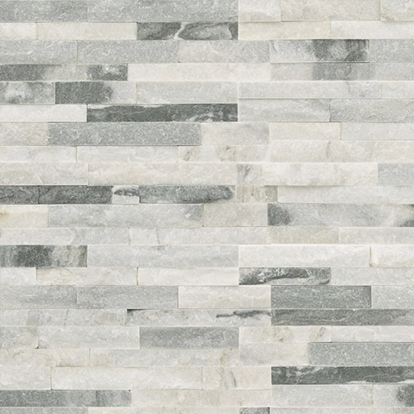 An example of the popular stacked stone look where there are no grout joints between pieces in this stacked wall stone veneer from MSI