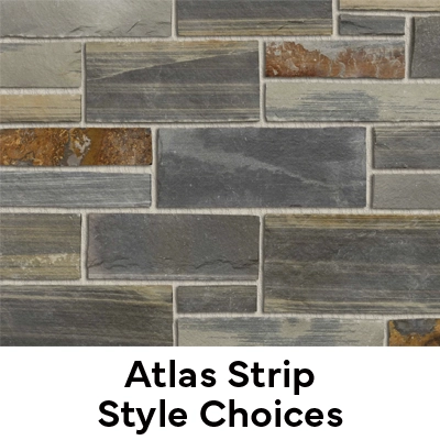 An example of the Atlas Strip style of natural veneer stone from Pangaea Stone