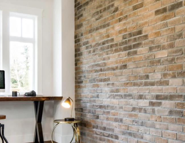 A sample of cultured stones brick veneer