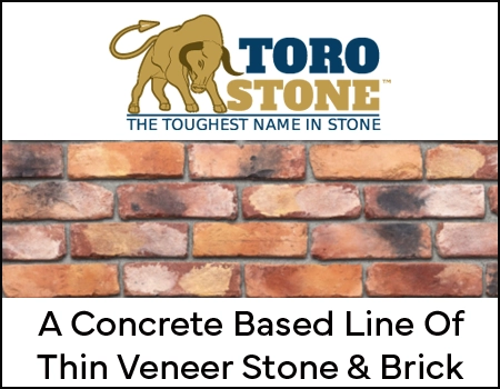 A picture of man-made brick from totos stone who also makes concrete based stone