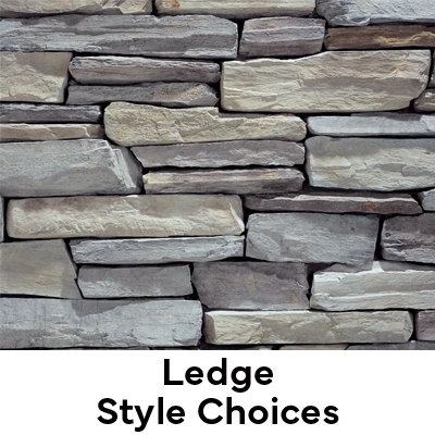 This picture shows an example of the Ledge Stone style cut available from eldorado stone