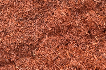 a picture of red landscape mulch we sell