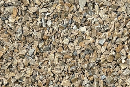 picture of 3/8" honey beige landscape gravel; which is a unique landscape stone