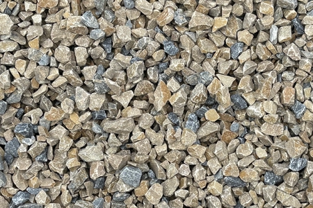 picture of 3/4" honey beige landscape gravel; which is a unique landscape stone