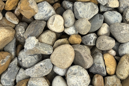 a picture of 1-3' river jack gravel we sell