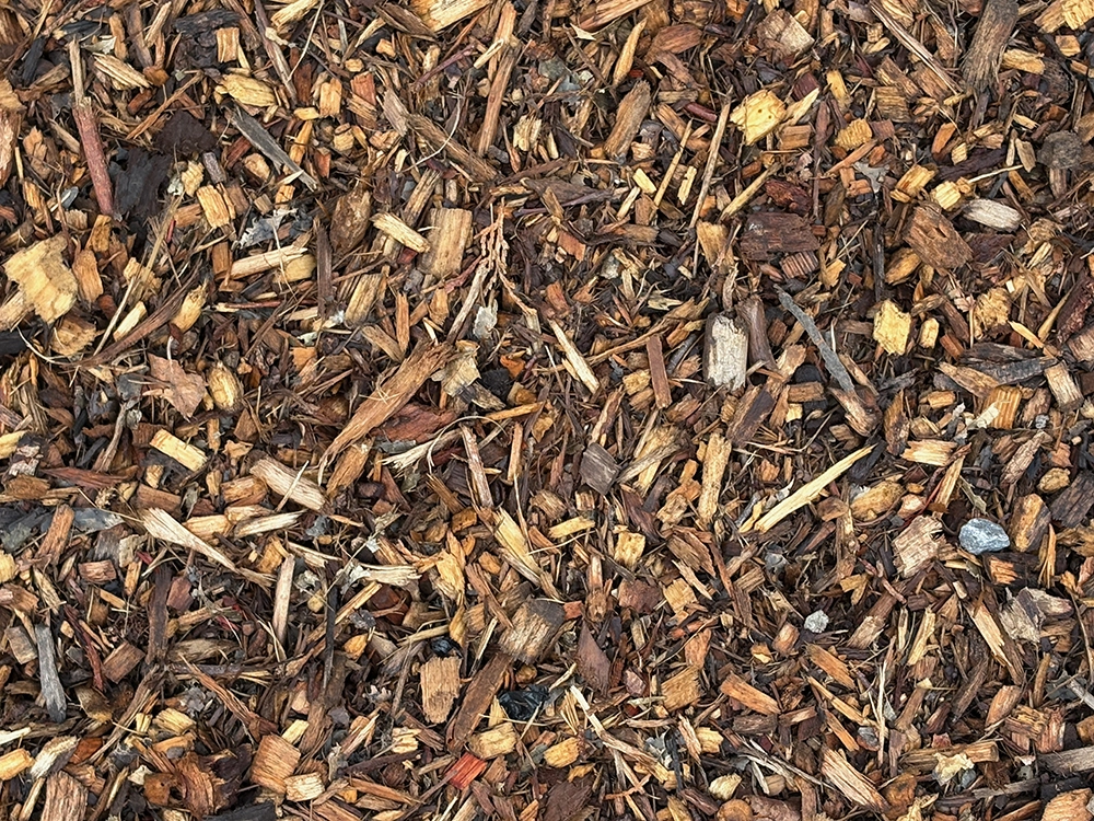 A close-up picture of our playground mulch