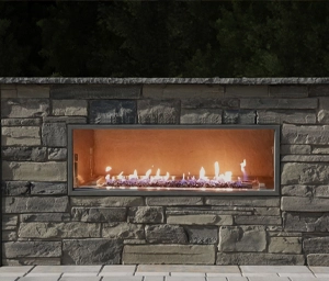 a picture of a nicolock contemporary style gas fireplace kits