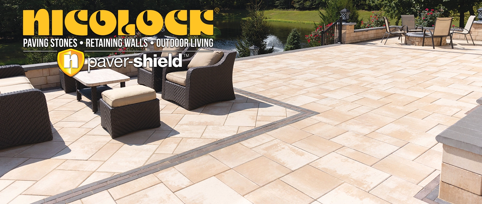a picture of a beautiful finished Nicolock patio