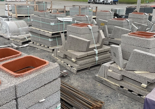 a picture of our modular fireplace and firepit kits we stock