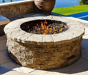 a picture of a circular fire pit from techo-bloc