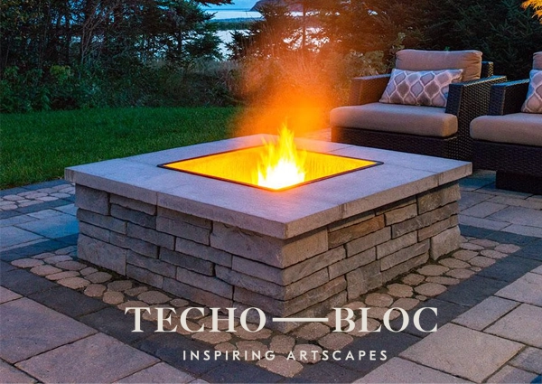 a picture of a techo-bloc fire-pit with a link to more information on the product